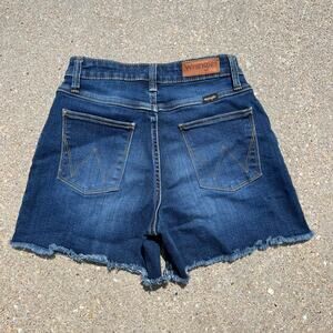 Wrangler 4 Inch Mid Rise Fray Denim Jean Shorts Size 0
